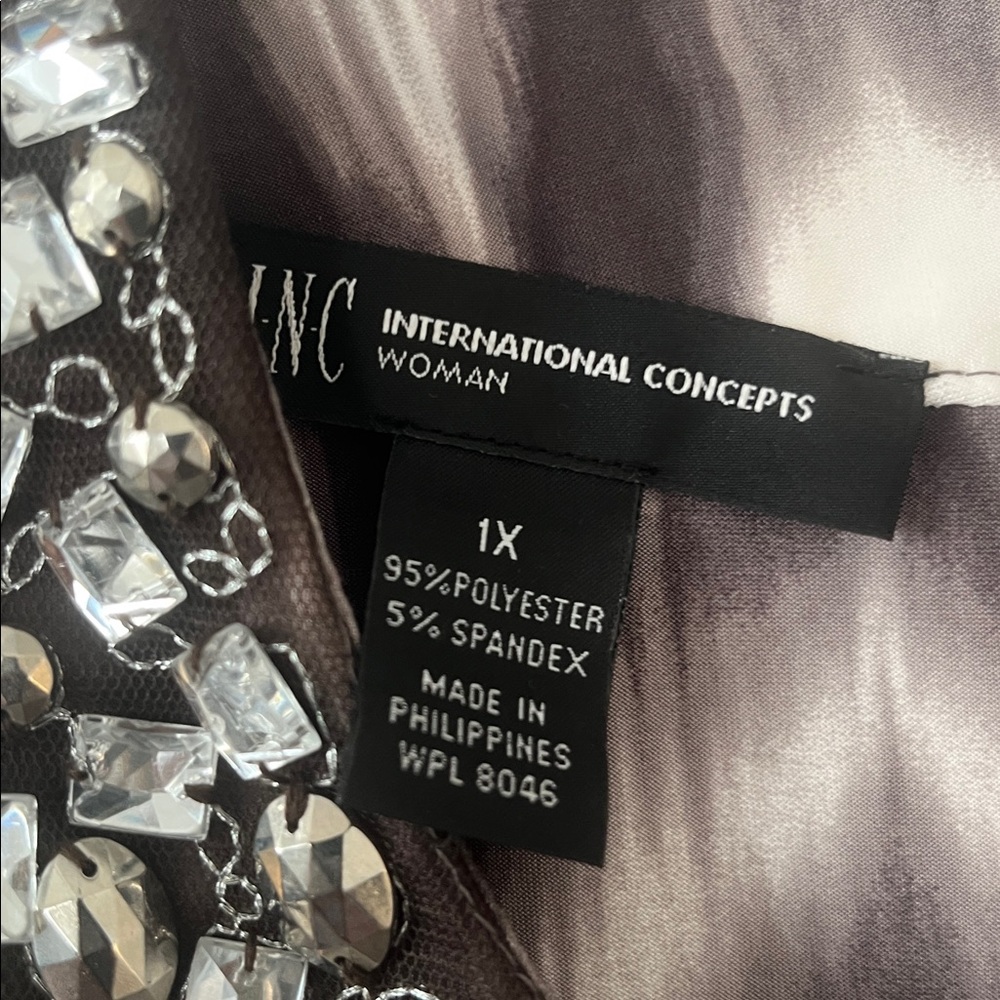 NWT I.N.C. International Concepts women's embellished halter top. Size: (1X) - Picture 10 of 10